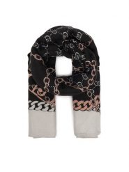 Liu Jo Chusta Ecs Foulard Logo Me 2F5073 T0300 Czarny. Czarne chusty Liu Jo, bez wzorów, z materiału. Za 219.99 zł.