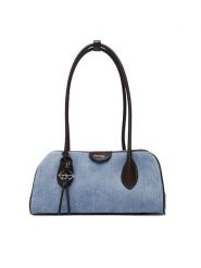 Calvin Klein Torebka Emblem Trio Denim Shoulder Bag LV04F3830G Niebieski. Niebieskie torebki klasyczne Calvin Klein, bez wzorów, z denimu, bez dodatków. Za 649.99 zł.