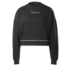 Bluza Reebok Piping Crewneck, Kobiety. Czarne bluzy Reebok, xl, bez wzorów, z bawełny, bez kaptura, na fitness i siłownię. Za 290.00 zł.