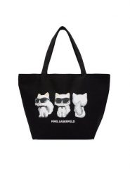 KARL LAGERFELD Torebka B3W50017 Czarny. Czarne shopper bag KARL LAGERFELD, bez wzorów, z materiału, bez dodatków. Za 389.99 zł.