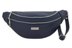 Saszetka skórzana nerka BARBERINI'S 985-4 granatowa. Niebieskie nerki i saszetki Barberinis, bez wzorów, ze skóry, eleganckie, bez dodatków. Za 169.99 zł.