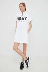 Dkny sukienka kolor biały mini oversize. Białe sukienki DKNY, l, bez wzorów, bez kołnierzyka, bez ramiączek, mini, oversize. Za 469.99 zł.