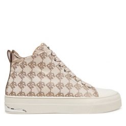 Trampki DKNY. Brązowe trampki DKNY, bez wzorów, bez zapięcia. Za 379.99 zł.