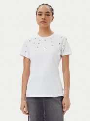 Silvian Heach T-Shirt GPP25070TS Biały Regular Fit. Białe t-shirty Silvian Heach, s, bez wzorów, z bawełny, bez kołnierzyka, bez ramiączek. Za 79.99 zł.