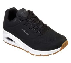 Buty do chodzenia damskie Skechers Uno-Stand on Air. Czarne buty treningowe Skechers, na lato, bez wzorów, z materiału, przed kostkę, bez zapięcia, trekkingowe. Za 334.85 zł.