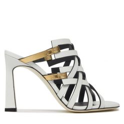 Klapki Pollini. Białe klapki Pollini, bez wzorów, bez obcasa, bez zapięcia. Za 1,829.00 zł.