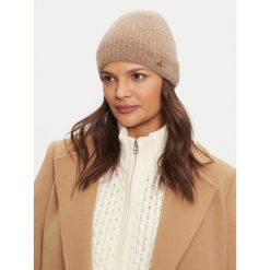 Czapka Tommy Hilfiger. Brązowe czapki zimowe Tommy Hilfiger, bez wzorów. Za 279.99 zł.