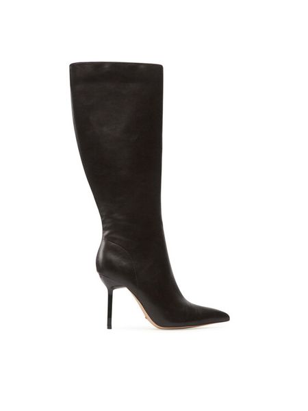 DeeZee Kozaki LS5872-02 Brązowy. Brązowe kozaki DeeZee, bez wzorów, ze skóry, bez obcasa, na szpilce, bez zapięcia. Za 159.99 zł.