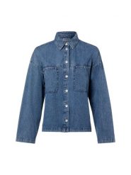 Noisy May Dżinsowa bluzka damska - Nmenza Kobiety Bawełna niebieski jednolity, S. Niebieskie bluzki Noisy May, s, bez wzorów, z bawełny, bez kołnierzyka, bez ramiączek. Za 219.95 zł.