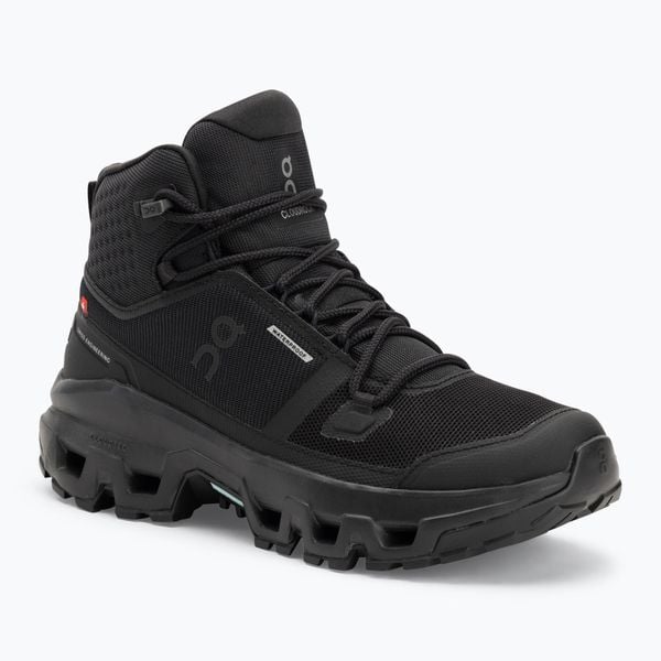 Buty damskie On Cloudrock Mid Waterproof. Czarne buty trekkingowe On, z materiału, przed kolano, bez zapięcia. Za 1,052.95 zł.