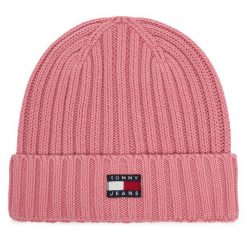 Czapka Tommy Hilfiger. Czerwone czapki zimowe Tommy Hilfiger, bez wzorów. Za 149.99 zł.