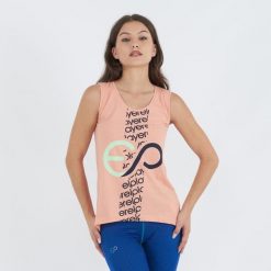 Top treningowy BUBLE z bawełny damski. Czerwone topy ELPLAYER, bez wzorów, z bawełny, sportowe, bez kołnierzyka, bez ramiączek. Za 43.00 zł.