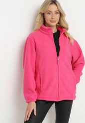 Fuksjowy Klasyczny Polar ze Ściągaczami przy Rękawach Paradi. Czerwone bluzy z polaru Born2be, l, bez wzorów, z jeansu. Za 89.99 zł.