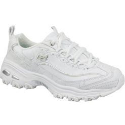 Buty sportowe damskie Skechers DLites Fresh Start. Białe buty treningowe Skechers, bez wzorów, z materiału, bez zapięcia. Za 299.99 zł.