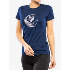 Koszulka z nadrukiem damska Sensor Merino Active PT. Niebieskie t-shirty sportowe Sensor, bez wzorów, bez ramiączek. Za 277.99 zł.