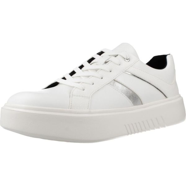 Buty GEOX D NHENBUS Biały. Białe buty trekkingowe Geox, bez wzorów, z syntetyku, bez zapięcia, trekkingowe. Za 365.99 zł.