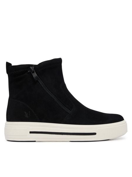 Caprice Botki 9-25451-45 Czarny. Czarne botki Caprice, bez wzorów, ze skóry, bez obcasa, na płaskiej podeszwie, bez zapięcia. Za 589.99 zł.