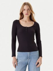 Guess Bluzka O5YI00 KCQ72 Czarny Regular Fit. Czarne bluzki Guess, s, z aplikacjami, bez kołnierzyka, bez ramiączek. Za 199.99 zł.