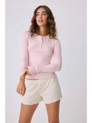 PJ Salvage Koszulka piżamowa w kolorze jasnoróżowym rozmiar: XS. Różowe piżamy PJ Salvage, xs, bez wzorów, bez kołnierzyka, bez ramiączek, długie. Za 121.99 zł.