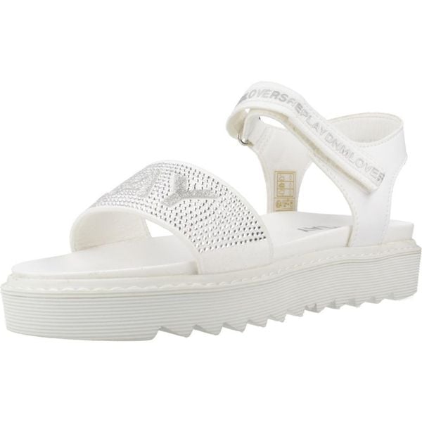 Sandały REPLAY JT420007S Biały. Białe sandały Replay, bez wzorów, z syntetyku, sportowe, bez obcasa, bez zapięcia. Za 190.99 zł.