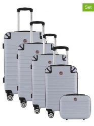 Geographical Norway 5-częściowy zestaw "Shock" w kolorze srebrnym rozmiar: onesize. Szare walizki Geographical Norway. Za 565.99 zł.