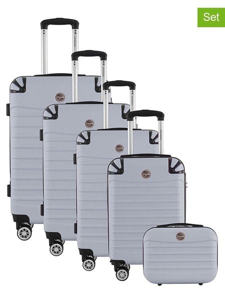 Geographical Norway 5-częściowy zestaw "Shock" w kolorze srebrnym rozmiar: onesize. Szare walizki Geographical Norway. Za 565.99 zł.