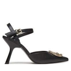 Szpilki Just Cavalli. Czarne szpilki Just Cavalli, bez wzorów, bez obcasa, na szpilce, bez zapięcia. Za 579.99 zł.