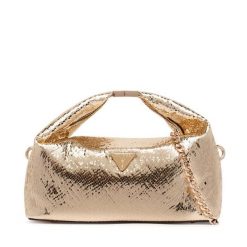 Torebka Guess. Żółte kopertówki Guess, z aplikacjami, wizytowe, bez dodatków. Za 544.99 zł.