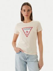 Guess T-Shirt W1YI1B I3Z14 Pomarańczowy Regular Fit. Brązowe t-shirty Guess, s, z aplikacjami, z bawełny, bez kołnierzyka, bez ramiączek. Za 149.99 zł.