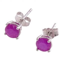 RUBI 5 Srebrne kolczyki z rubinami 0,9 ct. Szare kolczyki Braccatta, z rubinem, srebrne. Za 145.00 zł.