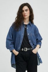Levi's koszula damska kolor niebieski relaxed z kołnierzykiem klasycznym. Niebieskie koszule Levi's, l, bez wzorów, z materiału, klasyczne, bez kołnierzyka, bez ramiączek. W wyprzedaży za 274.99 zł.