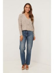 Soft Cashmere Kardigan w kolorze szarobrązowym rozmiar: 38/40. Brązowe swetry Soft Cashmere, bez wzorów, prążkowane, klasyczne, bez ramiączek. Za 157.35 zł.
