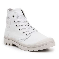 Buty Palladium Pampa Hi Mono Moonstruck 73089-055 białe. Białe buty treningowe bez wzorów, z materiału, bez zapięcia. Za 490.22 zł.