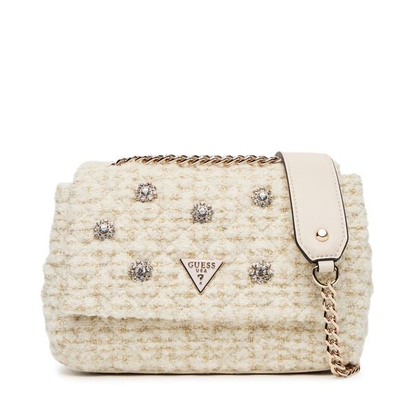 Torebka Guess. Brązowe kopertówki Guess, z aplikacjami, wizytowe, bez dodatków. Za 639.99 zł.