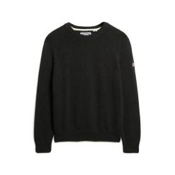 Damski sweter Superdry. Szare swetry Superdry, na zimę, bez wzorów, z dzianiny, eleganckie, bez ramiączek. Za 288.40 zł.