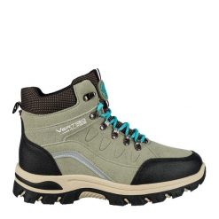 Buty turystyczne damskie Vorra. Zielone buty trekkingowe Aulp, z gumy, przed kolano, bez zapięcia. Za 249.99 zł.