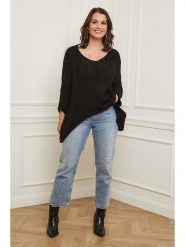 Curvy Lady Sweter w kolorze czarnym rozmiar: 40/42. Czarne swetry Curvy Lady, bez wzorów, klasyczne, bez ramiączek. Za 96.60 zł.