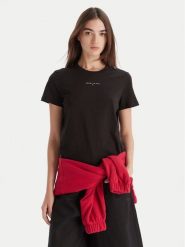 Tommy Jeans T-Shirt Linear DW0DW21964 Czarny Regular Fit. Czarne t-shirty Tommy Jeans, xxs, bez wzorów, z bawełny, bez kołnierzyka, bez ramiączek. Za 109.99 zł.