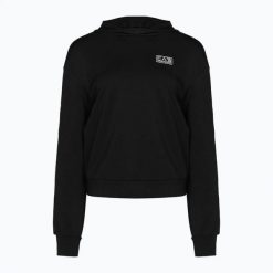 Bluza damska EA7 Emporio Armani Natural Ventus7 Hoodie. Czarne bluzy EA7 Emporio Armani, l, bez wzorów, z bawełny, bez ramiączek, bez kaptura. Za 559.99 zł.