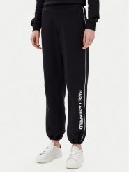 KARL LAGERFELD Spodnie dresowe A2W10149 Czarny Regular Fit. Czarne spodnie dresowe KARL LAGERFELD, bez wzorów, z bawełny. Za 529.99 zł.