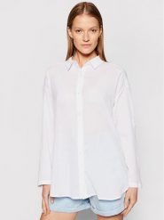 Seafolly Koszula Classic 54027-TO Biały Regular Fit. Białe koszule Seafolly, m, bez wzorów, z bawełny, bez kołnierzyka, bez ramiączek. Za 209.99 zł.