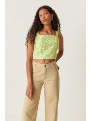 SKFK Top "Egia" w kolorze biało-jasnozielonym rozmiar: 42. Zielone topy SKFK, bez wzorów, z bawełny, bez kołnierzyka, bez ramiączek. Za 173.99 zł.