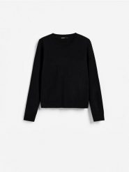 Wełniany sweter - czarny. Czarne swetry Reserved, l, bez wzorów, z wełny, bez ramiączek. Za 169.99 zł.