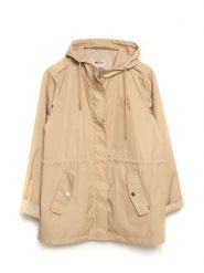Kurtka damska przeciwdeszczowa z regulacją w talii z kapturem beżowa Lisa 801. Brązowe kurtki BIG STAR, na wiosnę, l, z aplikacjami, z tkaniny, eleganckie, z kapturem. Za 329.99 zł.