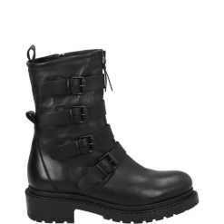 BOTKI DAMSKIE MA216 VITEL NERO. Botki Venezia, bez wzorów, ze skóry, bez obcasa, bez zapięcia. Za 359.00 zł.