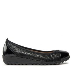 Baleriny Caprice. Czarne baleriny Caprice, bez wzorów, bez obcasa, bez zapięcia. Za 319.99 zł.