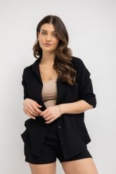KOSZULA HOLLY CZARNA L - Flawless. Czarne koszule Flawless, l, bez wzorów, z bawełny, bez kołnierzyka, bez ramiączek. Za 330.00 zł.