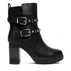 Botki Beverly Hills Polo Club. Czarne botki Beverly Hills Polo Club, bez wzorów, bez obcasa, na słupku, bez zapięcia. Za 179.99 zł.