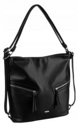 Shopperka damska hobo Rovicky R-073-01 czarna. Czarne torebki klasyczne ROVICKY, bez wzorów, ze skóry ekologicznej, na ramię, duże, bez dodatków. Za 81.99 zł.