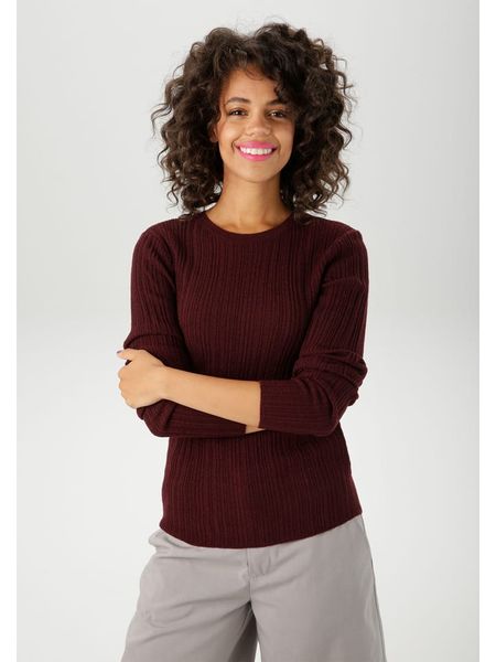 Aniston Sweter w kolorze bordowym rozmiar: 46. Czerwone swetry Aniston, bez wzorów, bez ramiączek. Za 48.95 zł.